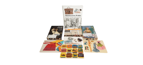 Kotipalveluiden erilaisia kuvakortteja tason päällä. 