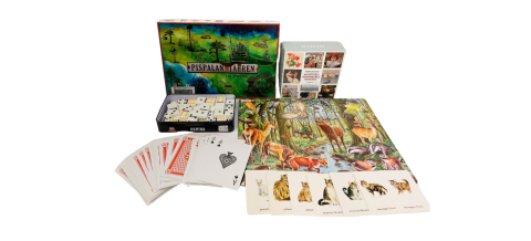 Muisti-, pala- ja lautapelejä tason päällä. 