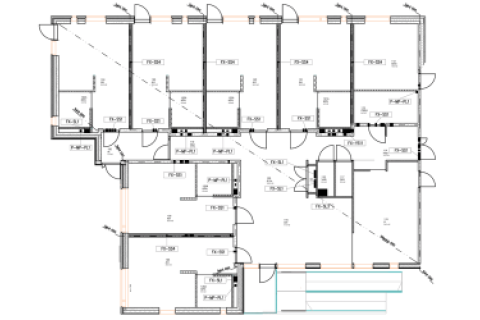 Esimerkkikuva palokatkosuunnitelman pohjapiirroksesta.