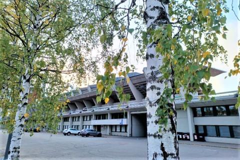 Tampereen stadionin ja liikuntapalvelujen sisäänkäynti.