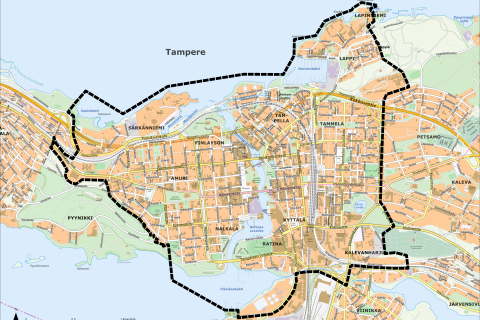 Keskustan liikennejärjestelmäsuunnittelun aluerajaus