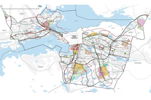 Kaavakartalla esitettynä vaiheyleiskaavassa olevat kaavamerkinnät kartalla 1.