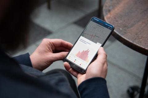 A phone with a view of Pulse application.