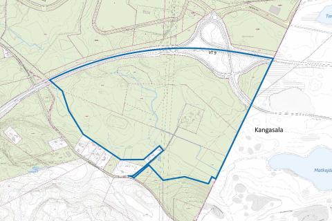 Asemakaavan nro 8508 rajaus virastokartalla