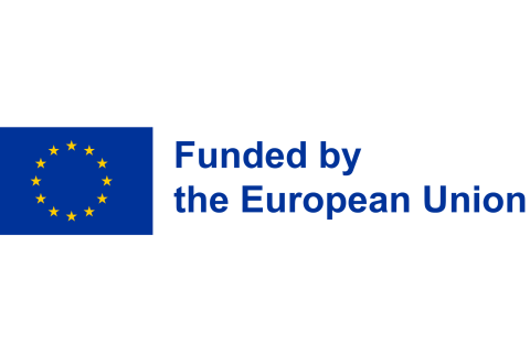 EU flag and text &quot;Funded by the European union&quot; by the side.