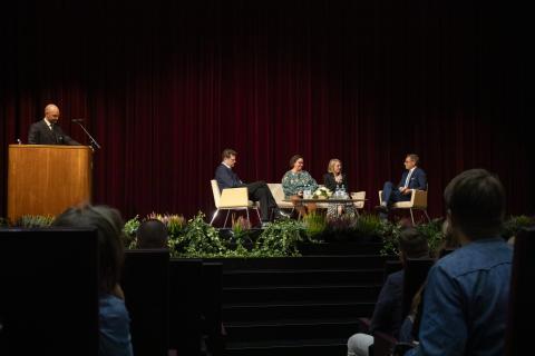 President Stubb and other people on a stage.