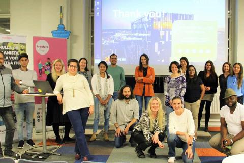 Group of Tampere Ambassadors posing together for the camera.