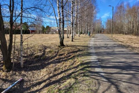 Vihiojan varren puistoreittiä Oraspuiston kohdalla.