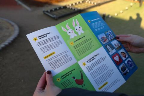 Seikkailukartan tehtäväpuoli, eläinkuvituksia.