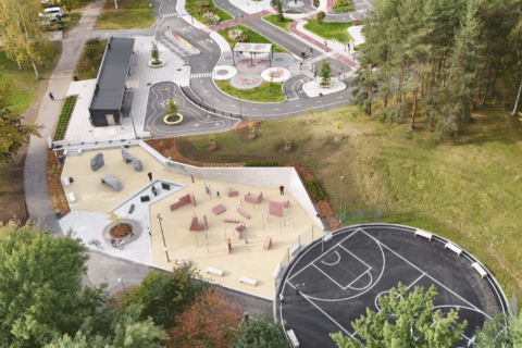 Kalevan parkouralue ilmakuvassa.