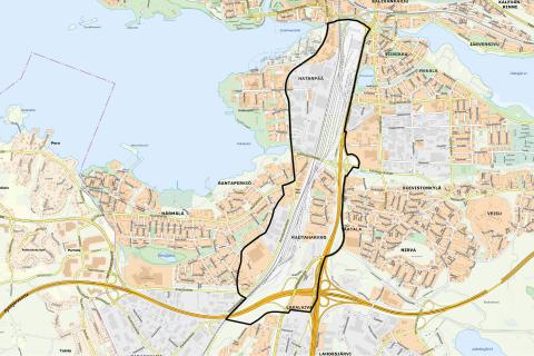 Eteläisen vaiheyleiskaavan 2025–2029 suunnittelualue sijaitsee keskustan eteläpuolella nykyisellä järjestelyratapihalla ja sen lähiympäristössä. Alue rajautuu pohjoisessa Viinikanojaan ja etelässä Lakalaivaan.