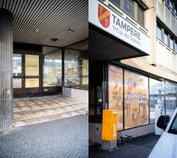 International House Tampereen sisäänkäynti osoitteessa Rautatienkatu 10.